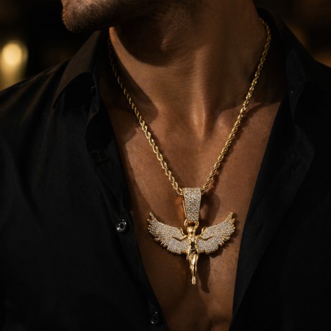 Angels Wing Full-Diamond Necklace