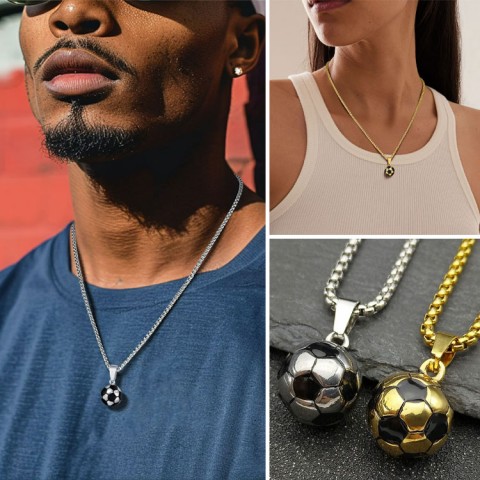 Titanium Steel World Cup Football Necklace