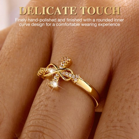 Zircon cross open ring