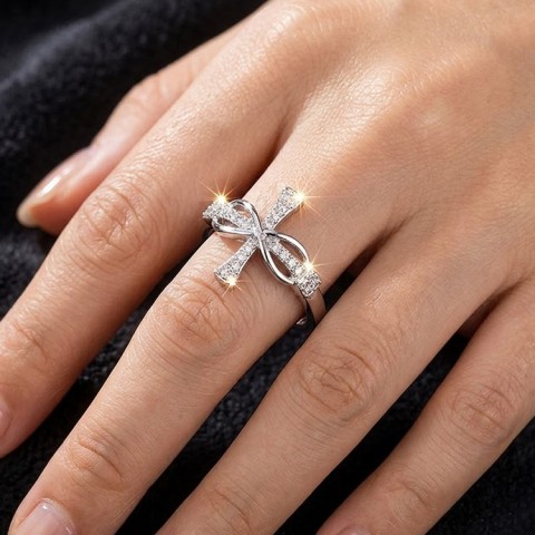 Zircon cross open ring