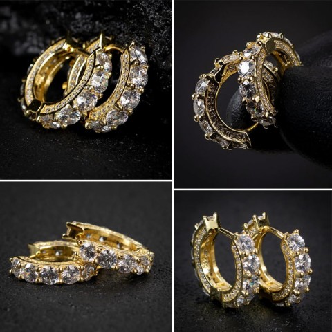 Full Moissanite Hoop Earrings