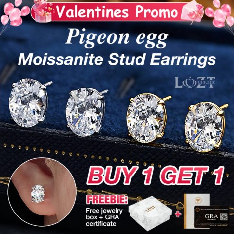 Pigeon egg Moissanite Stud Earrings