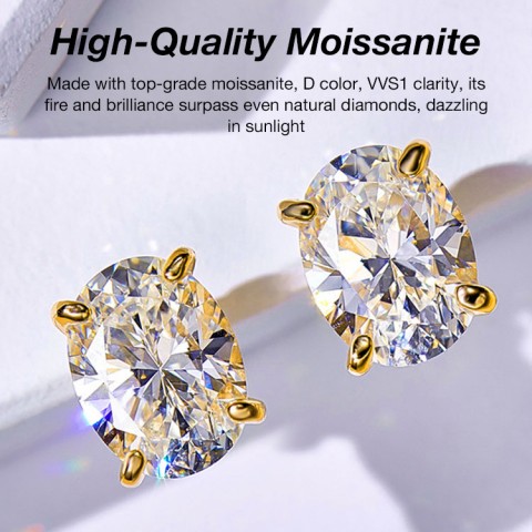 Pigeon egg Moissanite Stud Earrings