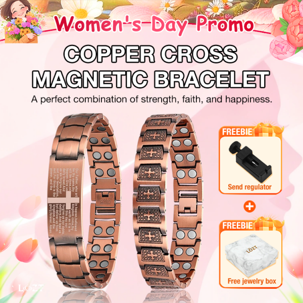 Copper Cross Magnetic Bracelet