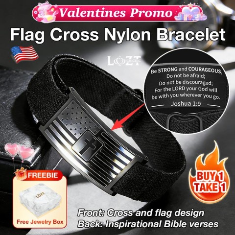 Flag Cross Nylon Bracelet