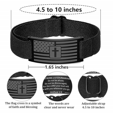 Flag Cross Nylon Bracelet