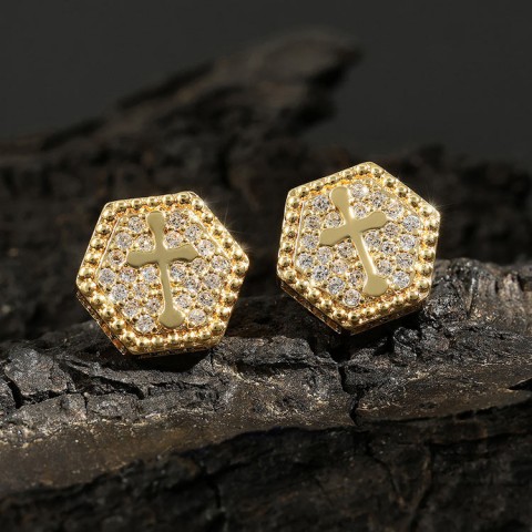 Cross Zircon hip-hop Earrings