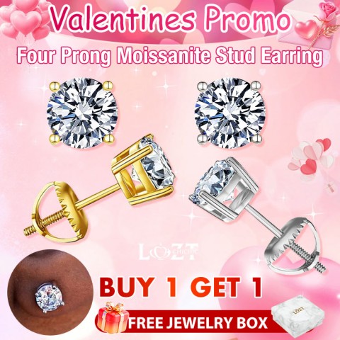 Four Prong Moissanite Stud Earring