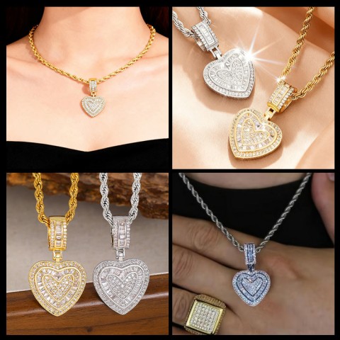 Heart pendant rope Necklace