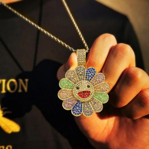 Rotating Spinning Sunflower Necklace