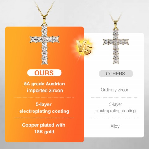 Zircon Cross pendant Necklace