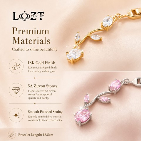 18KGold Diamond-encrusted branch bracelet