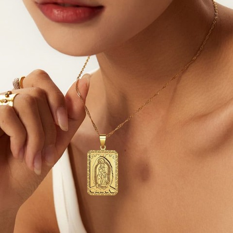 Square Birheng Maria Prayer Necklace