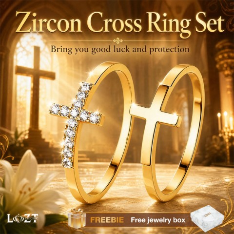 Zircon Cross Ring Set