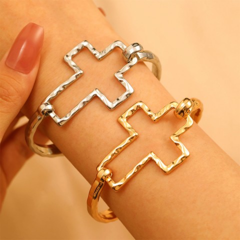 Creative Cross and Heart Plated Bracelet