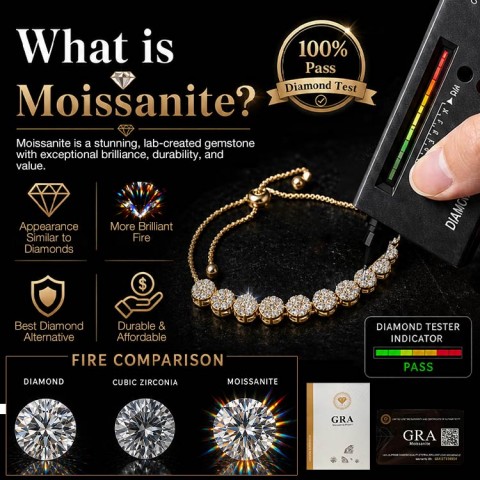 Flower Moissanite bracelet