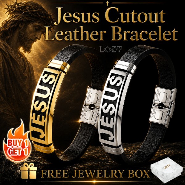 Jesus Cutout Leather Bracelet