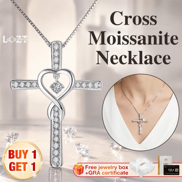 Cross Moissanite Necklace