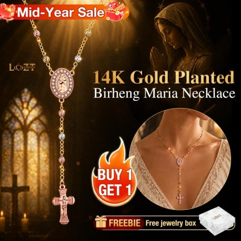 14K Gold Planted Birheng Maria Necklace