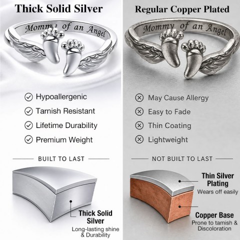 Mommy of an Angel Engraving Open hug Rings