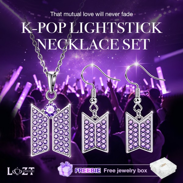 BTS Lightstick Necklace Set