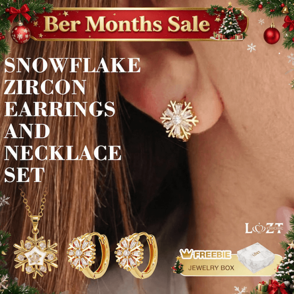 Snowflake Zircon Earrings and Necklace Set