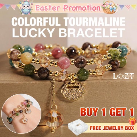 Colorful Tourmaline Lucky Bracelet