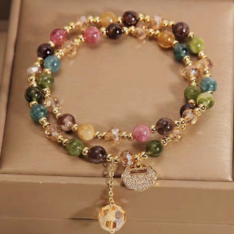 Colorful Tourmaline Lucky Bracelet