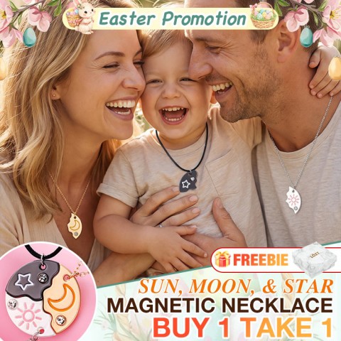 Sun Moon & Star Magnetic Necklace Set