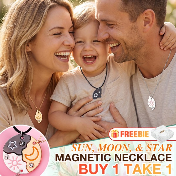 Sun Moon & Star Magnetic Necklace Set