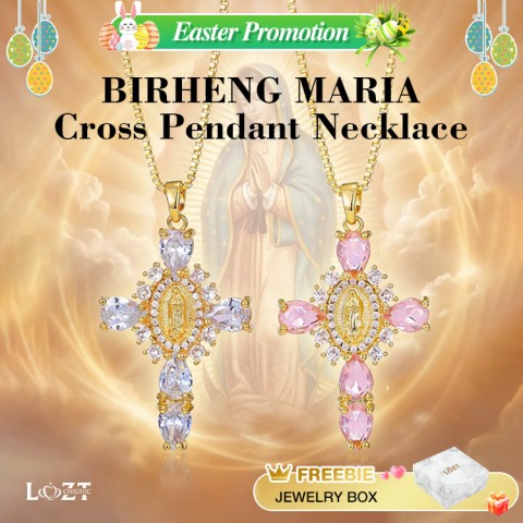 Birheng Maria Cross Pendant Necklace