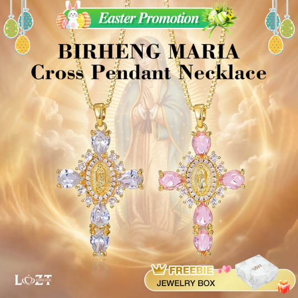 Birheng Maria Cross Pendant Necklace