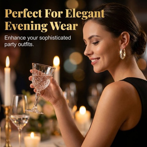 Sparkling Zircon Hollow hoop Earrings