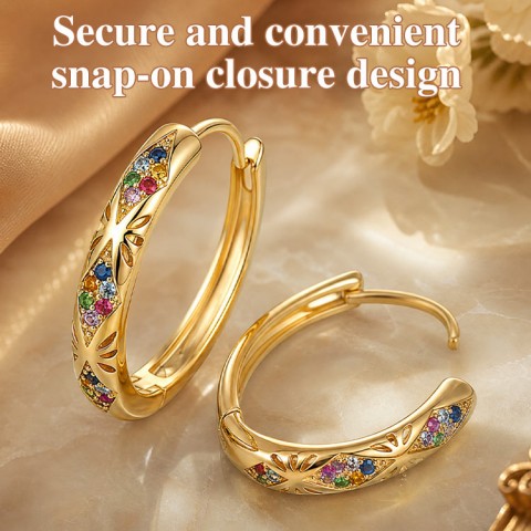 Sparkling Zircon Hollow hoop Earrings