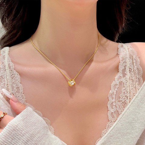 Moissanite Floating Planet Necklace & Bracelet Set