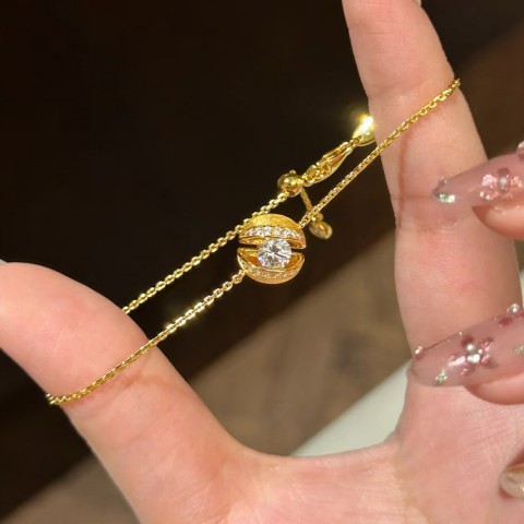 Moissanite Floating Planet Necklace & Bracelet Set