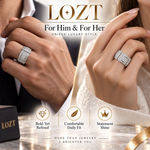 LOZT14K Gold-Plated VVS Synthetic Moissanite Ring
