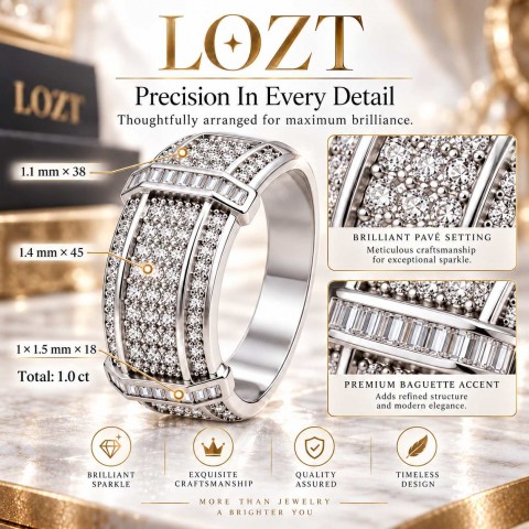 LOZT14K Gold-Plated VVS Synthetic Moissanite Ring