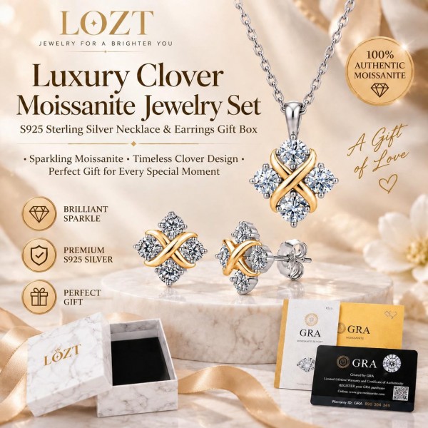 LOZT  Round x design Necklace and earrings