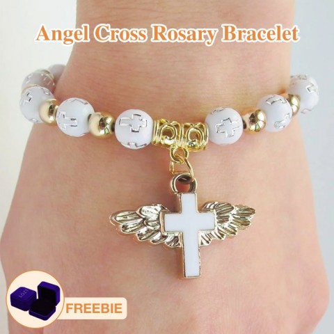 Angel Cross Rosary Bracelet