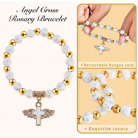 Angel Cross Rosary Bracelet