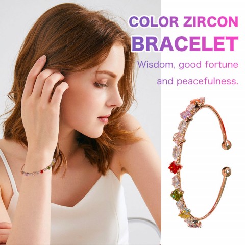 Color Zircon Bracelet - Imported from South Korea, the same style as the star