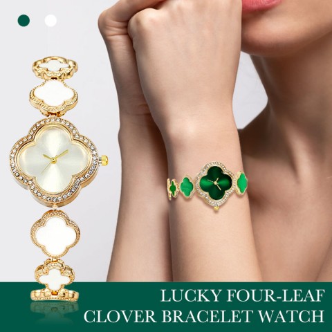 Lucky four-leaf clover bracelet watch