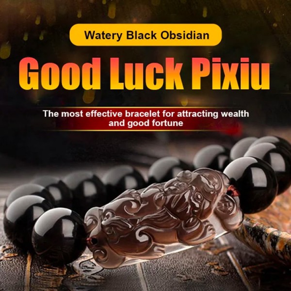 Obsidian Wealth Pixiu Bracelet