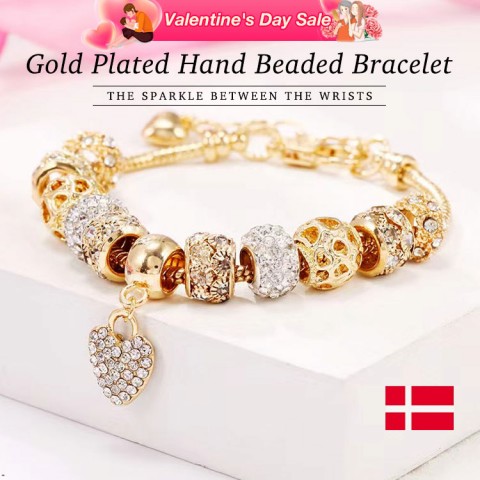 Gold-plated hand-beaded bracelet