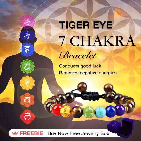Tiger Eye 7 Chakra Bracelet