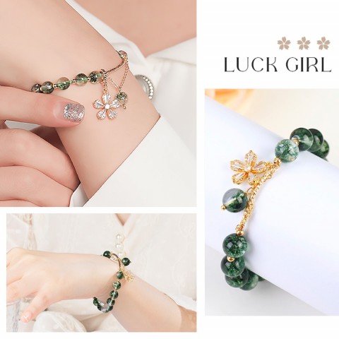 Cherry Blossom Green Phantom Crystal Bracelet