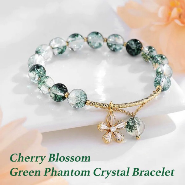 Cherry Blossom Green Phantom Crystal Bra..