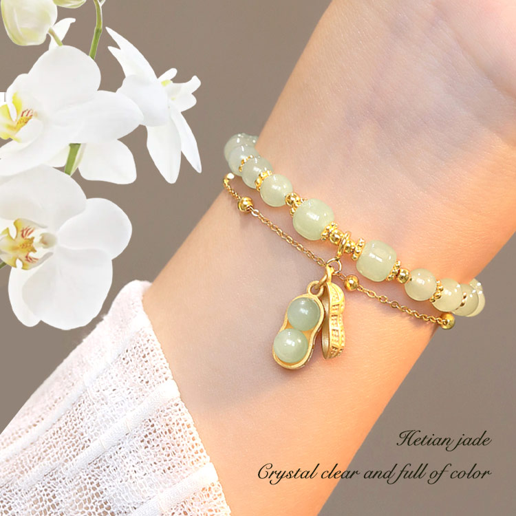 Peanut Hetian jade lucky jewelry- Brings Wealth, Health and Peace