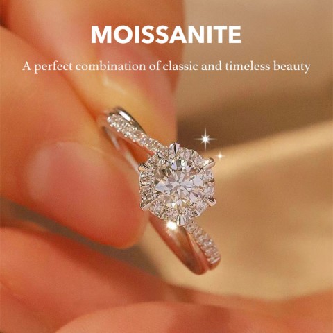 Adjustable moissanite ring